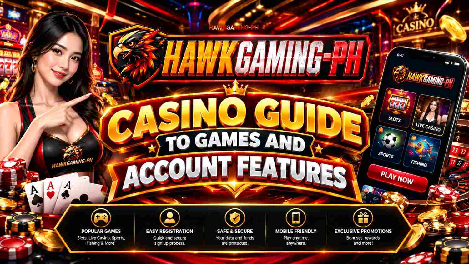 HawkGaming Casino Guide to Games and Account Features