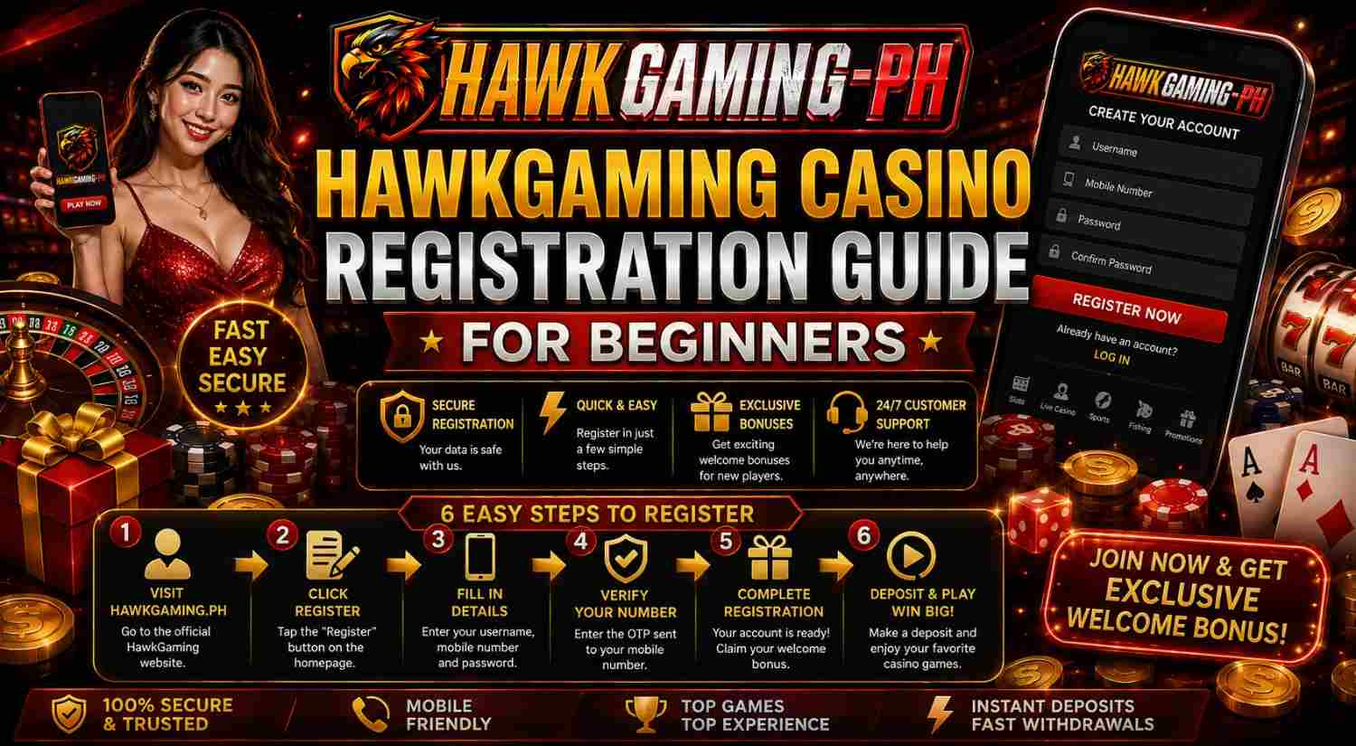 HawkGaming Casino Registration Guide for Beginners